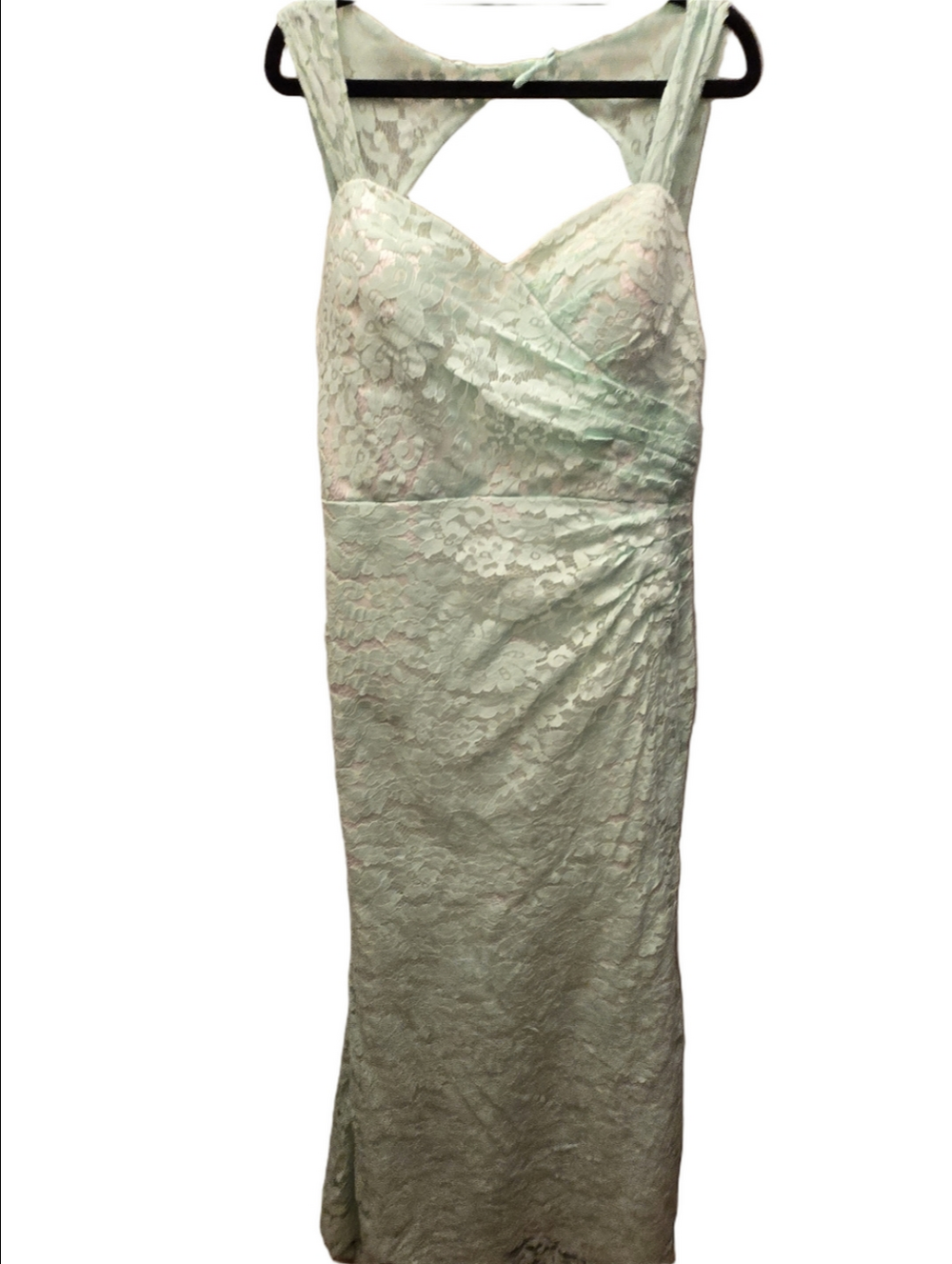 Christina Wu Mint Lace Formal Dress Ruched Bridesmaid Prom